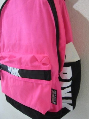 Victoria Secret Pink NEON BLACK WHITE CAMPUS BACKPACK