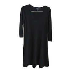 WORTHINGTON Women’s M Sweater Knit A-line V-Neck Dress 7/8 Sleeve Unlined