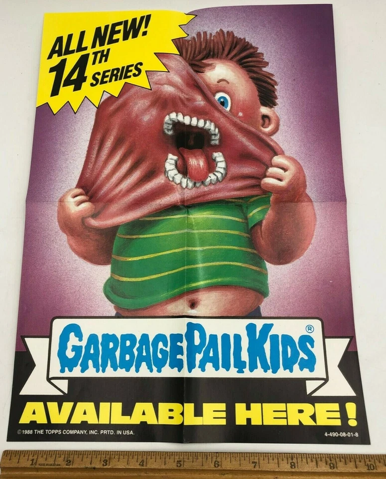 1988 Topps Garbage Pail Kids GPK 14th Series Box Marketing Insert Poster 10"x14" - Image 2 of 2
