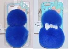 ROYAL COBALT BLUE RABBIT FUR BUNNY I-PHONE,iPHONE 6S, 6 CASE,PHONE SKIN,COVER