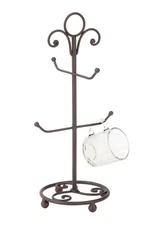 Tripar 4 Arm Metal Mug Stand, Mahogany (55464)