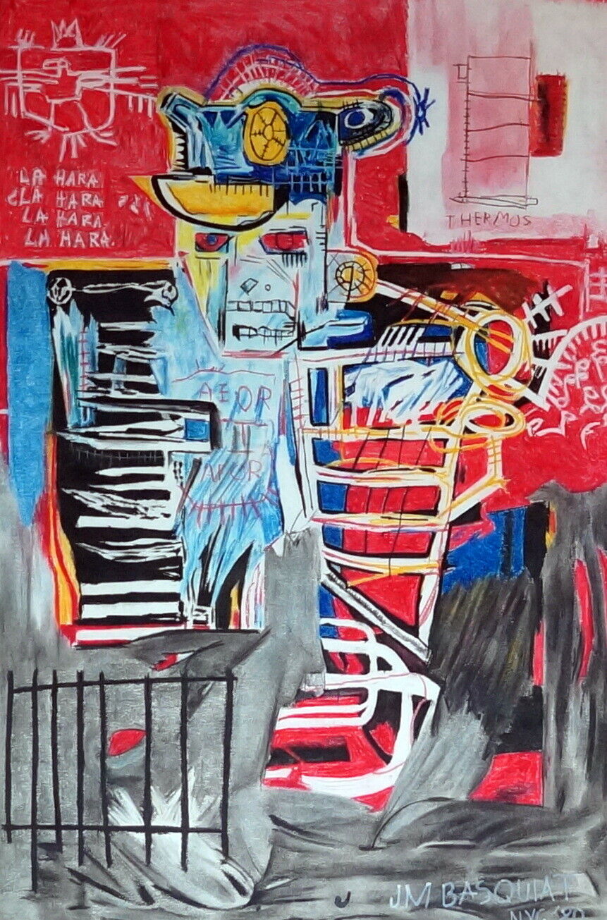 Oil Pastel, Paper, Mixed Media, Bristol Board Paper, Bl Oil Pastel,  Abstract, Abstract Expressionalism, Paper, Handmade, Artist, Basquiat 