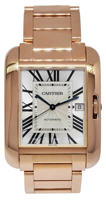 Cartier Tank Anglaise 18k Rose Gold Large Mens Watch Box/Papers