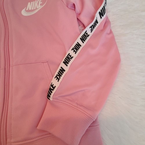 Nike Sz 5-6 Girls Zip Up Jacket Pink Track Jacket Swoosh - Picture 3 of 5