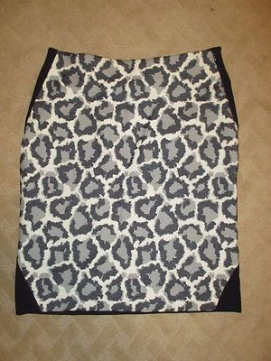 Diane Von Furstenberg DVF Emma Pencil Leopard Jacquard Skirt