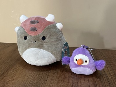 Squishmallow 7.5  Ainhoca Plush Dinosaur Ankylosaurus Clip Neha Dodo Bird Set