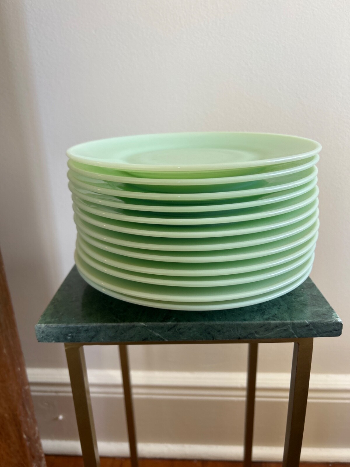 mosser glass salad plates set of 12 green jadeite eBay