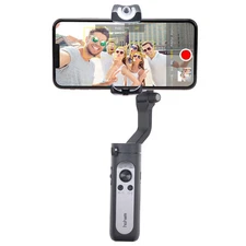 Black Mini AI Gimbal 3-Axis Handheld Stabilizer for Smartphone Mobile Phone 