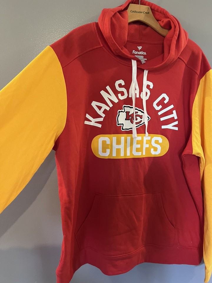 Men's Kansas City Chiefs Fanatics Red Extra Point Pullover Hoodie NWOT