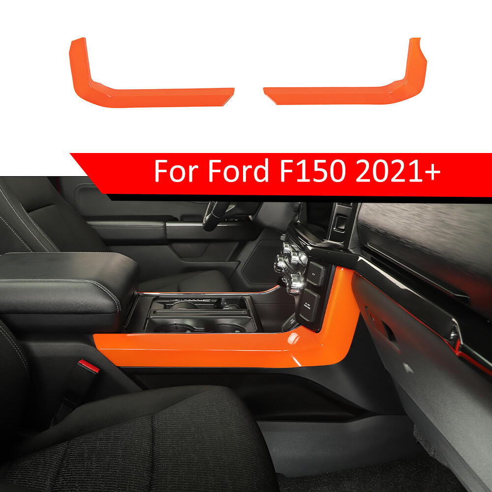2xGear Shift Speed transmission Side Panel Trim Cover For Ford F150 2021+ Orange