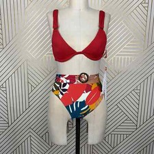 NWT Red Carter Bikini Red Belted Oasis Multi Two-Piece Swimwear Size US XS / S