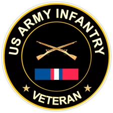 US Army Infantry Veteran Bumper Sticker Military Vinyl Soldier Decal 5"