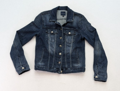 Just USA Women's Jacket Blue Denim Jean Distressed Size S FLAWS