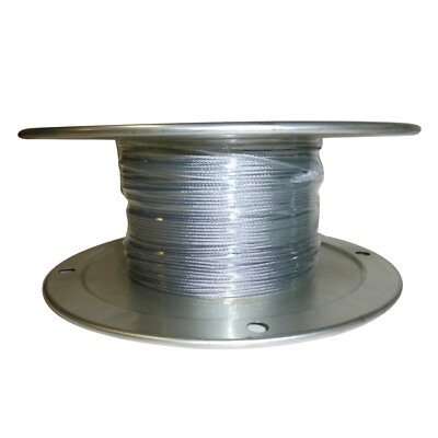 1/8'' x 250 FT Spool Aircraft Cable 7x19 for Dog Run Sailboat Rigging Fence Guide