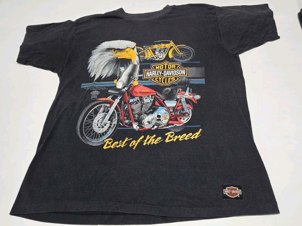 Vtg Harley-Davidson T-Shirt Single Stitch Best of Breed Bike