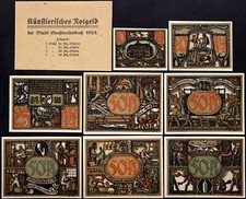 GROSSBREITENBACH 1921 Glassblowing etc. Complete Set w/RARE ENVELOPE! Notgeld