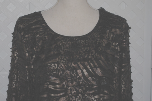 JM Collection Women's Black & Gold All Over Ruffled Tunic Top Size XL - Picture 2 of 6