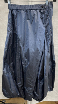 Alembika Blue Metallic Nylon Elastic Waist Cinch Bottom Skirt Size S