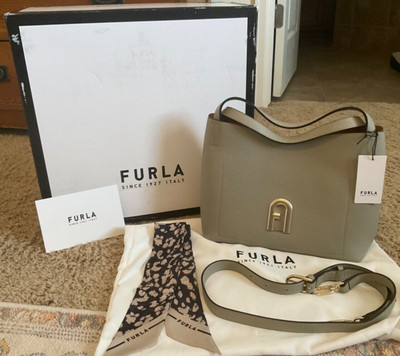 Furla Primula S Hobo Marmo C Women's Leather Handbag NWT plus FREE FURLA TWILLY!
