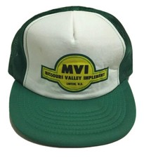 Vtg Missouri Valley Implement Trucker Hat Farming Cap Linton North Dakota MVI ND