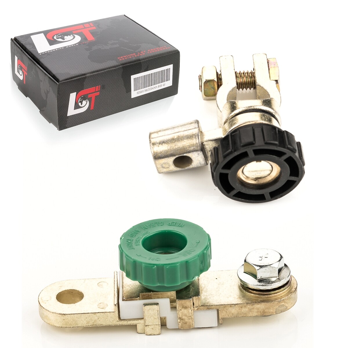 2x Battery Isolator Switch with Round Knob Green Black for VW LUPO PASSAT