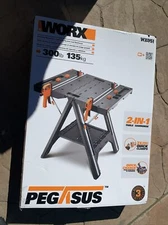Worx Pegasus 2-in-1 Folding Work Table & Sawhorse, 2 Clamps & 4 Clamp Dogs