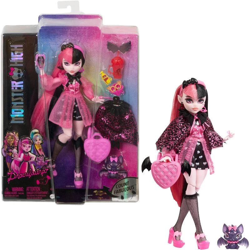 Boneca Monster High com Acessórios - Draculaura e Count Fabulous