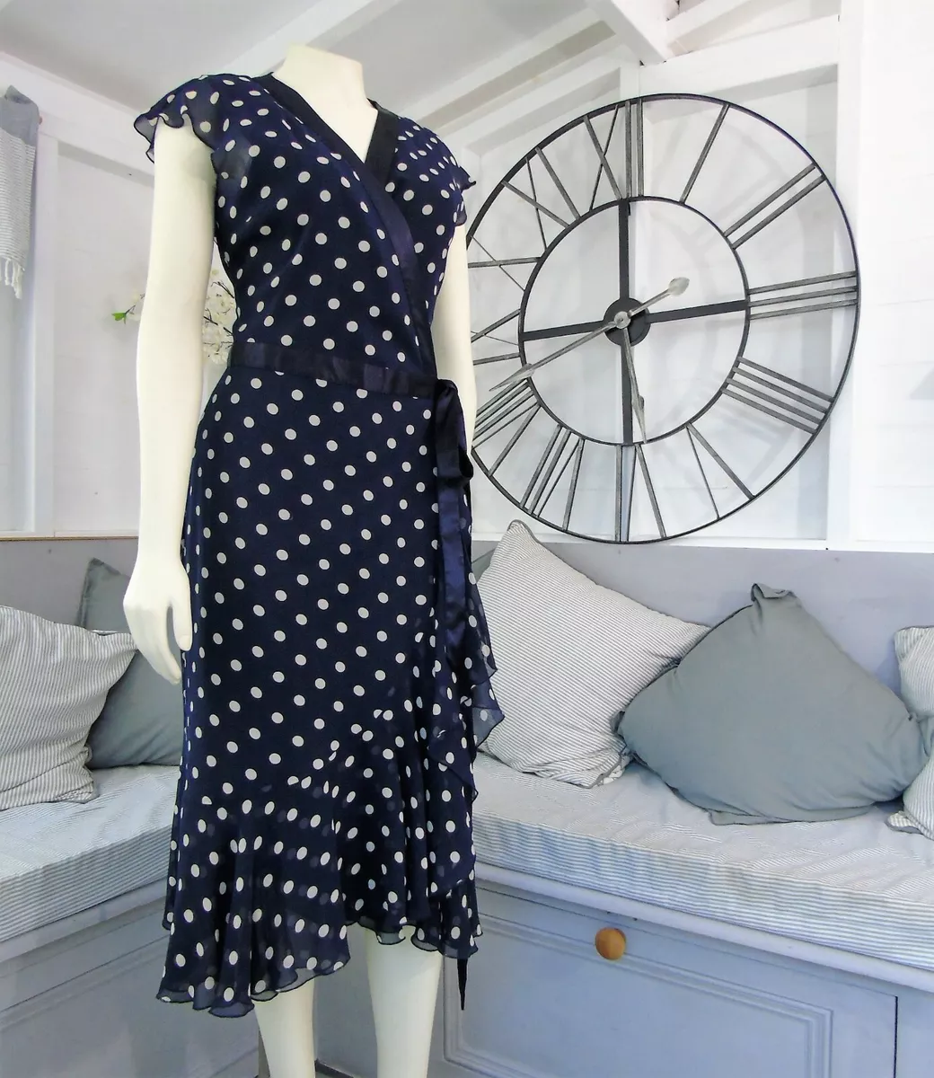 Hobbs navy spot best sale dress