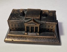 Vintage "THE WHITE HOUSE" WASHINGTON D.C. Metal Figurine Trinket Decor USA Made