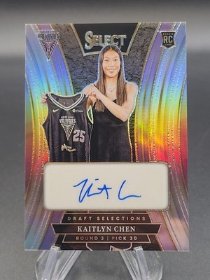 2025 Panini Select Kaitlyn Chen RC Draft Selections Silver Prizm Auto #DSS_KC