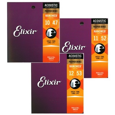ELIXIR 16002 16027 16052 - SAITEN FÜR ELEKTROGITARRE NANOWEB PHOS/BRONZE