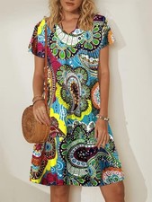 4XL Plus Size 20 - Bust: 49.3-51.6" - Colorful Dress - Retro Muumuu - ✨Brand New