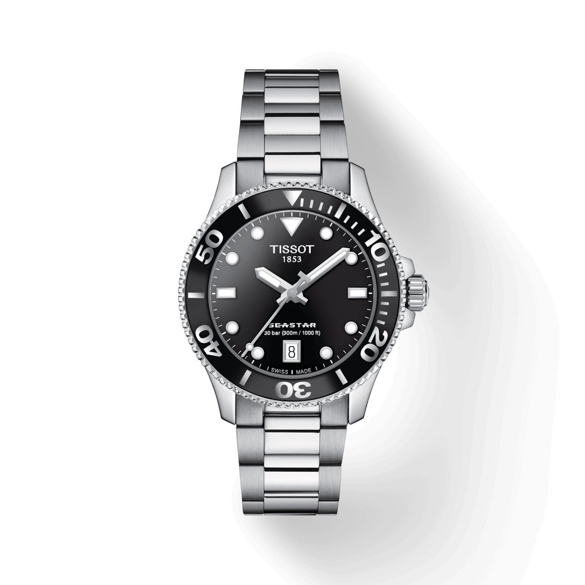 Tissot Seastar 1000 T120.210.11.051.00 Quartz 36mm Black Dial Women’s Dive Watch
