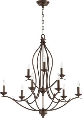 Quorum Nine Light Chandelier in Oiled Bronze -  613-9-86