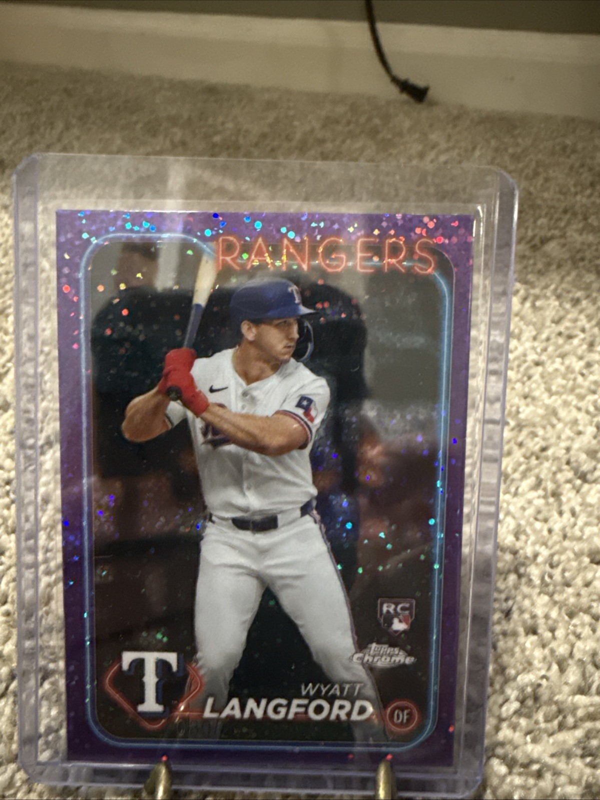 2024 Topps Chrome - Wyatt Langford #122 Purple Speckle Refractor /299 Rookie RC