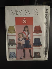 McCalls Pattern M5169 Girls Skirt Ruffle Hem 6 Styles Childs 7 8 10 12 14