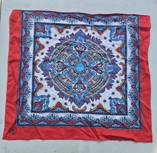 Vintage 14193 Colorful Paisley Floral 50/50 Scarf Bandana" Made in USA