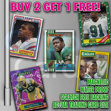 REGGIE WHITE Fridge Magnet ✱ Full Sized Football Rookie Card ✱ Many 2 Pick!. rookie card picture