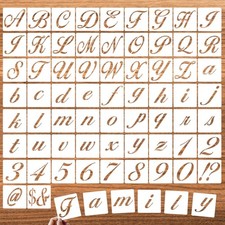 1.5 Inch Letter Symbol Stencils for Painting on Wood, 65 Pcs Alphabet Drawing...