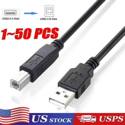 NEW USB 2.0 A TO B High Speed Printer Scanner Premium Cable Cord 1.5m Lot