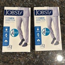 Lot of 2 Jobst Compression Socks Khaki Knee High Full Calf Men  s Sz 5 20-30mmHg