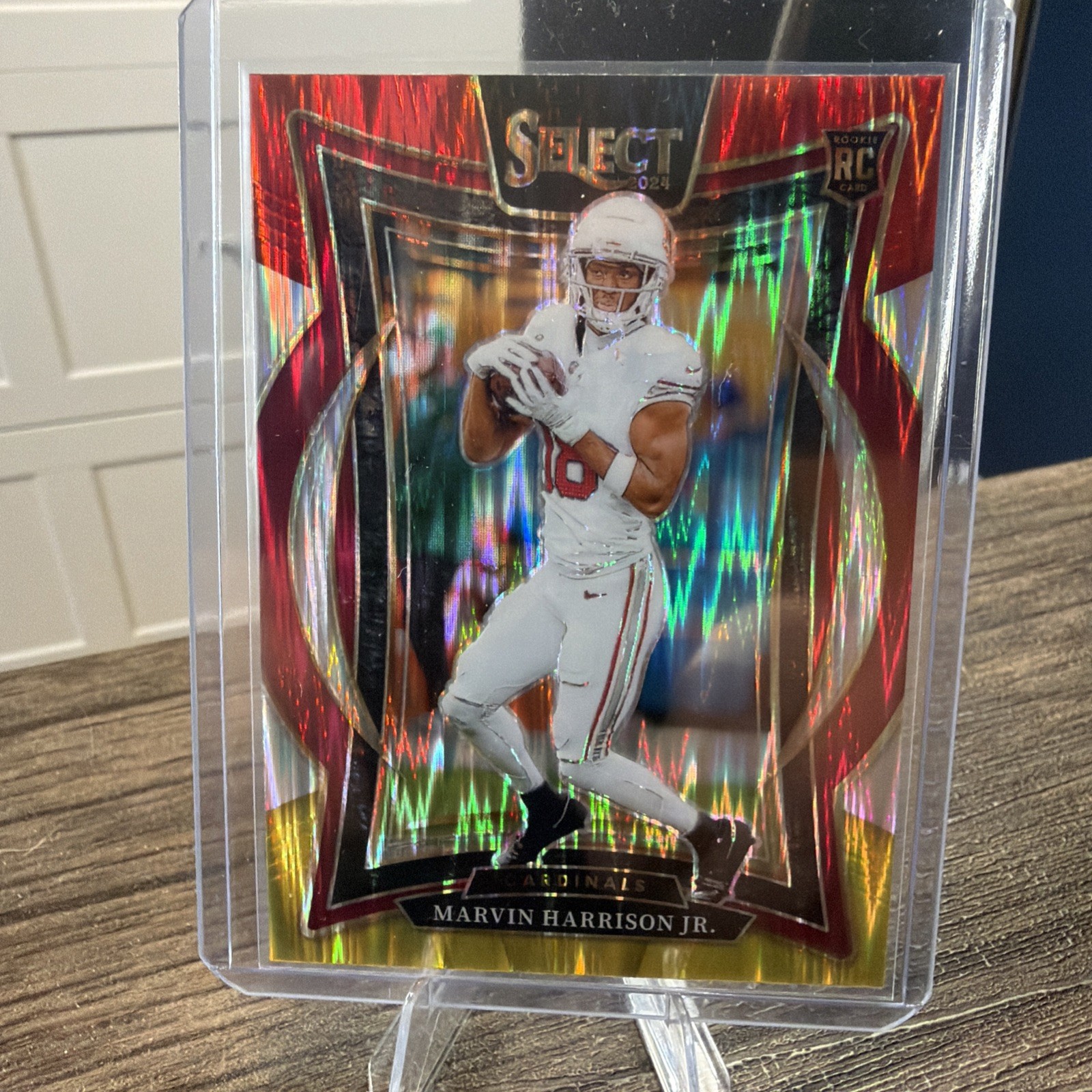 2024 Panini Select - Marvin Harrison Jr. #28 Red & Yellow Shock Prizm (RC)