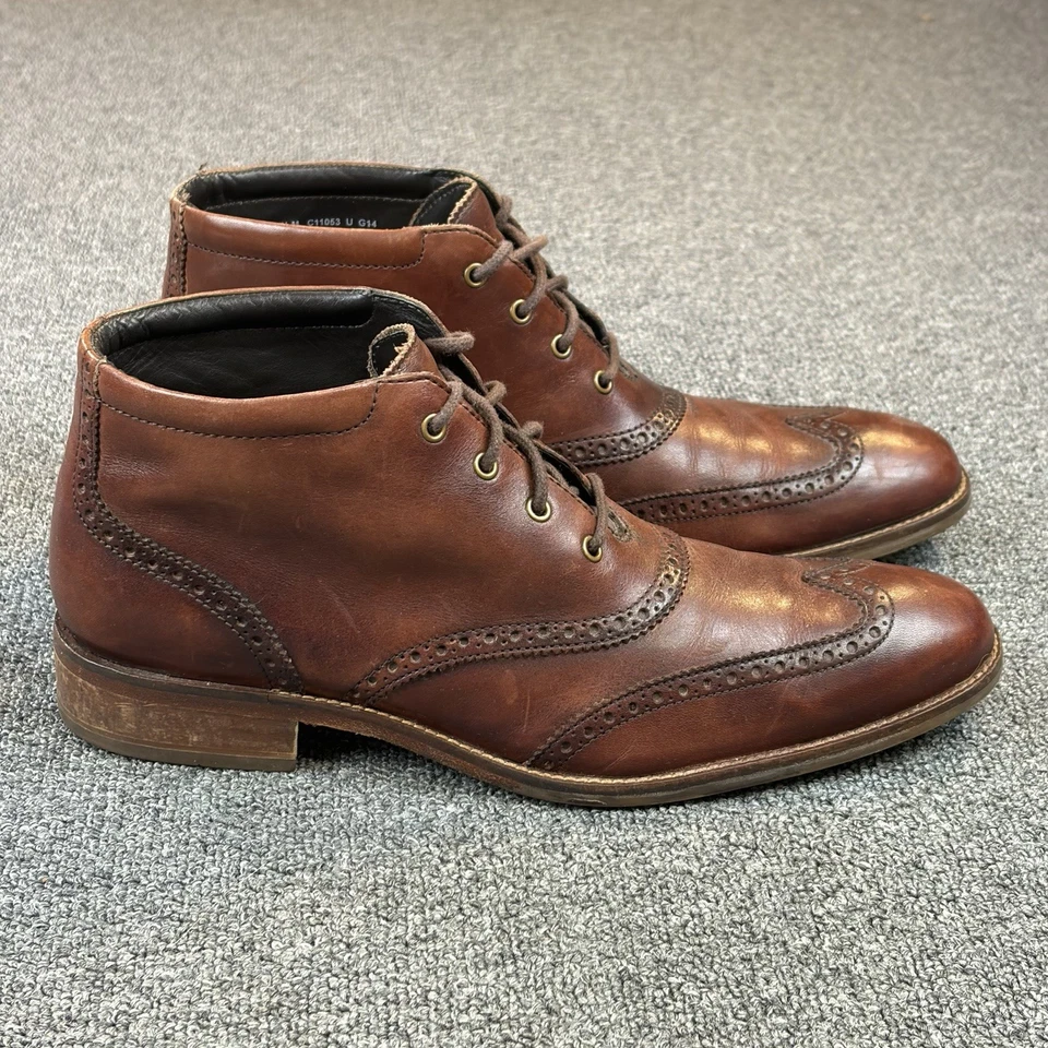 Cole Haan Liam Chukka II Men 10.5 Wingtip Leather Ankle Boots Brogue Lace C11053 - Image 4 of 4