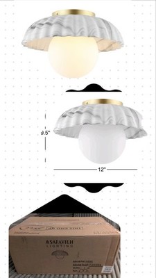 Josh & Main Safavieh Grima Irene Glass Flush Mount Ceiling Light Fixture