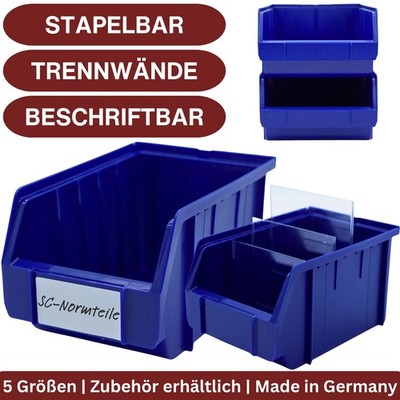 Sichtlagerboxen Stapelboxen Lagerboxen Kunststoff (PP) Sichtbox 5 Größen Zubehör