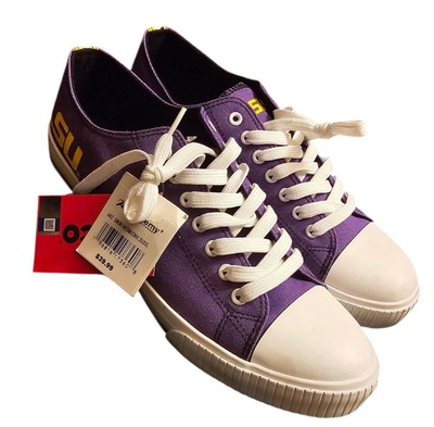 NWT Sneakers LSU Tigers FOCO Spell Out Low Top Canvas  Sneaker Shoes Mens 12 