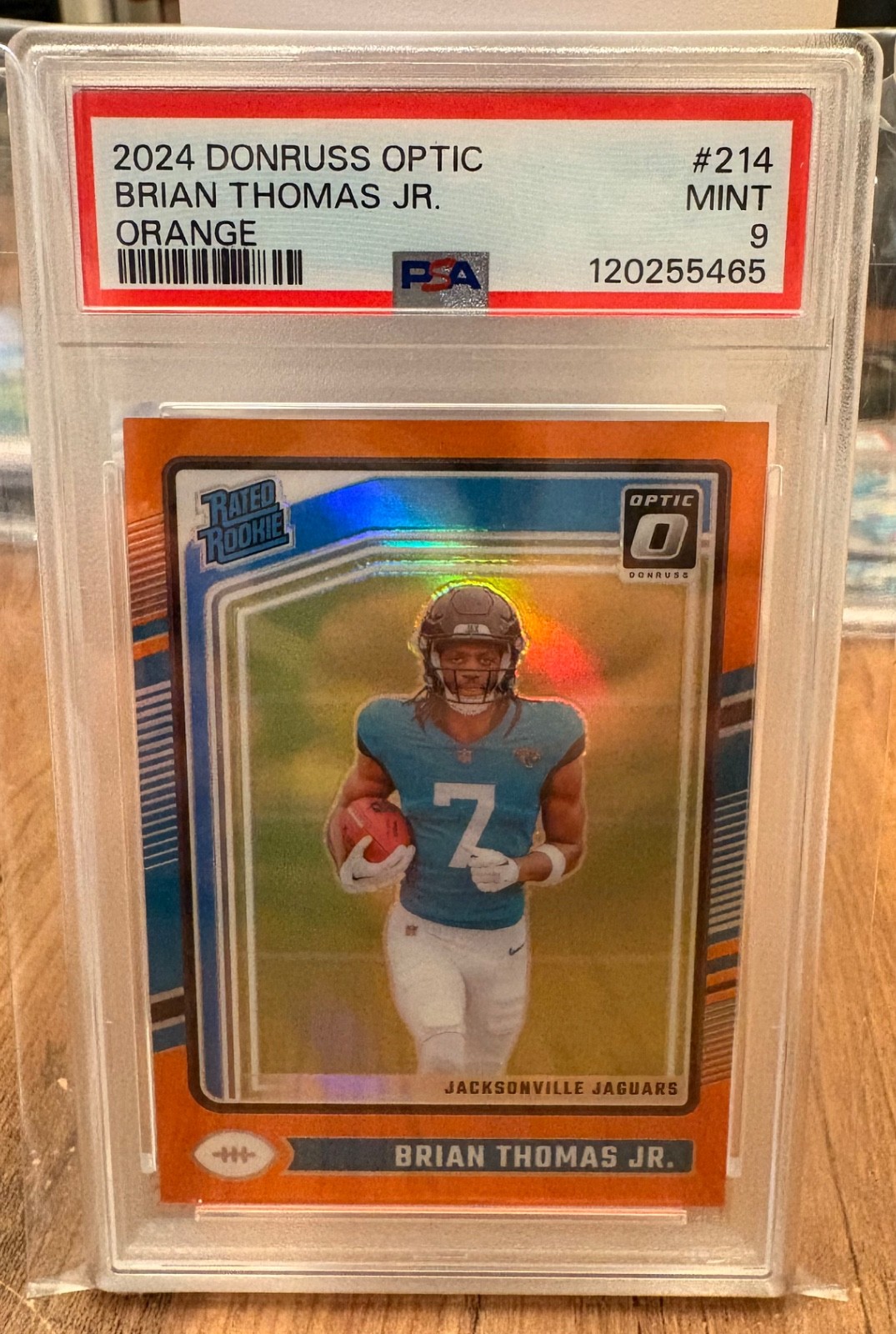 2024 PANINI DONRUSS OPTIC ORANGE #214 Brian Thomas JR. ROOKIE RC /249 PSA 9