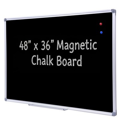 DexBoard 36 x 48 Inch School Large Black Chalkboard for Wall, Hanging Magneti...