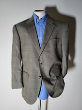 43R Jos A Bank Olive Green Blue Orange Check Silk Wool Sport Coat Blazer Jacket
