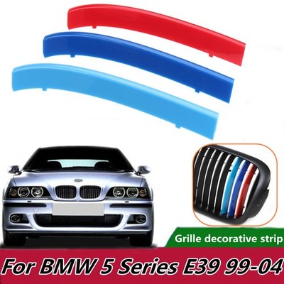 Für BMW 5er E39 1999-2004 M Farben Nieren Kühlergrill Streifen Abdeckung ABS